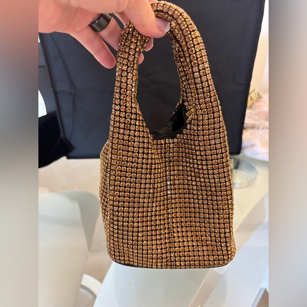 Gold Rhinestone Small wristlet, or Crossbody